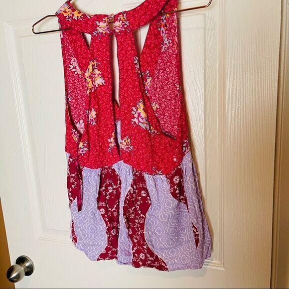 EUC Free People Dream Darlin Raspberry Printed Top Small - Picture 6 of 7